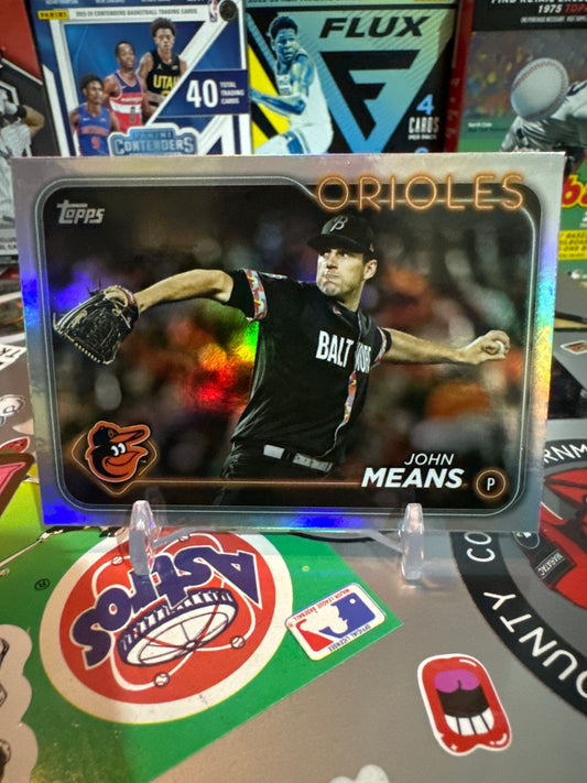 2024 Topps Series 2 #457 John Means- Rainbow Foil